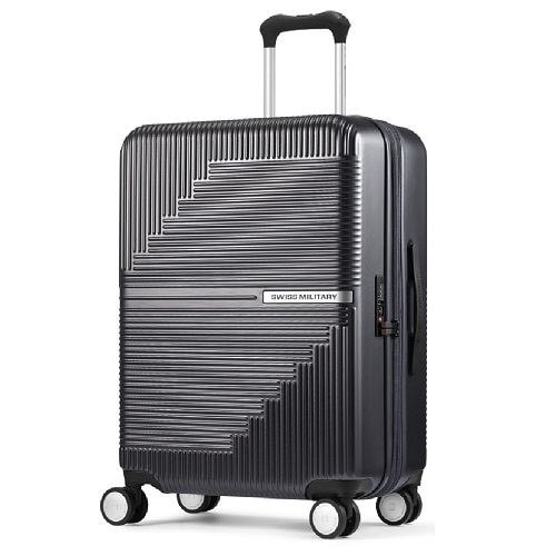 SWISS MILITARY(スイスミリタリー) SM-O324 GRAY GENESIS(ジェネシス) スーツケース 66cm 無料預入 74L 5cm拡張 TSAロック スーツケースカバー・ネームタグ付 ダークグレー