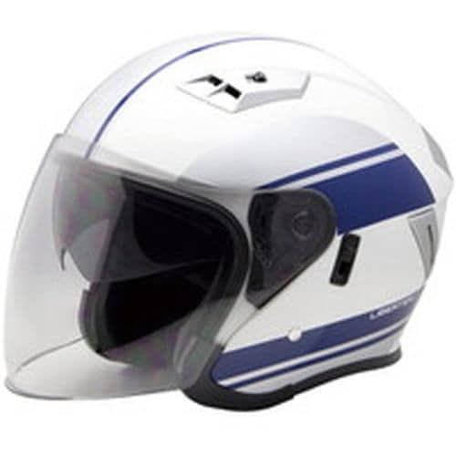 石野商会 ヘルメットLB02 Wシールドヘルメット ホワイトブルー