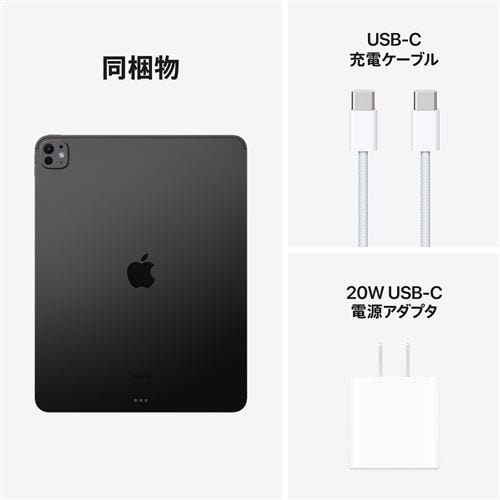 アップル(Apple) MVX23J/A iPad Pro Apple M4 13インチ Wi-Fiモデル 256GB（標準ガラス搭載）  スペースブラック 2024年