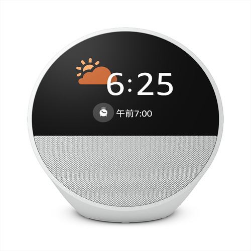 アマゾン B0C2RZWV9B Echo Spot 2.8インチディスプレイ付きスマートスピーカー グレーシャーホワイト