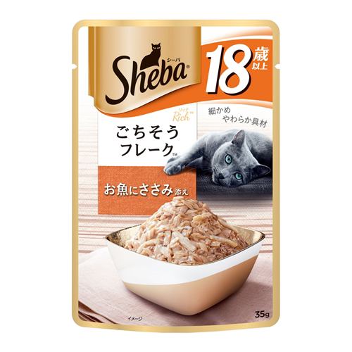 マースジャパンリミテッド ＳＲＩ１３５ シーバ リッチ １８歳以上 ごちそうフレーク お魚にささみ添え  ３５ｇ