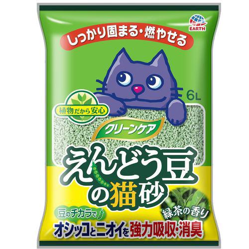 シーズイシハラ アースペット クリーンケア えんどう豆の猫砂 緑茶の香り  (6L)