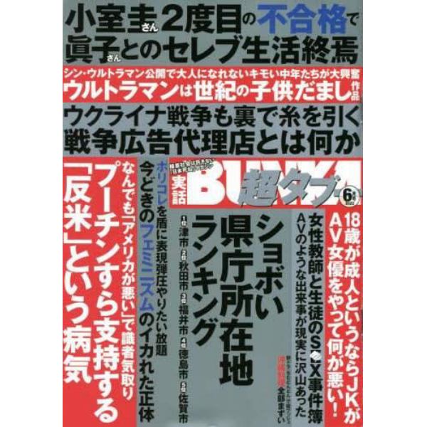 実話ＢＵＮＫＡ超タブー　２０２２年６月号